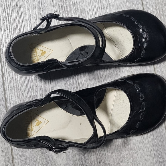 John Fluevog Operetta Mailbran Black Criss-cross Mary Jane Heel Shoes Size 6 - Picture 5 of 7